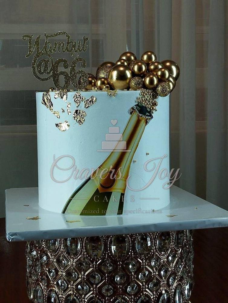 Champagne cake – Wambui @66 by Cravers Joy Cakes, Juja