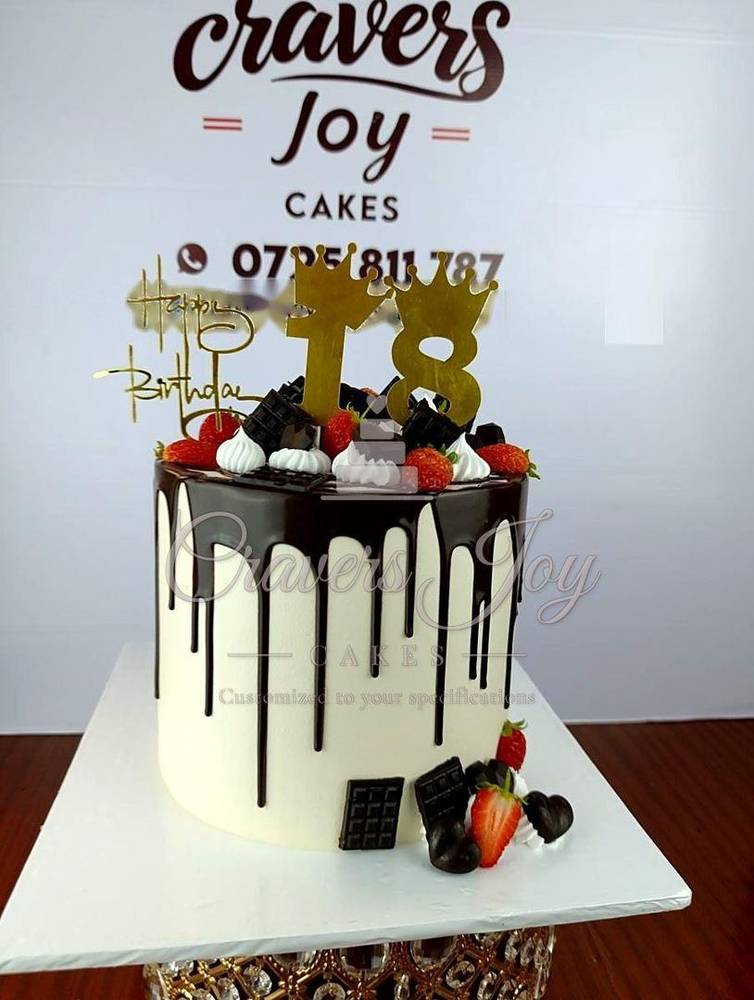 18th chocolate drip cake by Cravers Joy Cakes, Juja