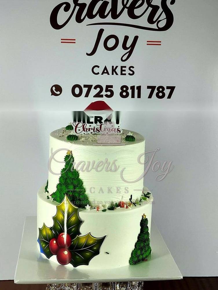 Merry Christmas 2-tier tree cake by Cravers Joy Cakes, Juja