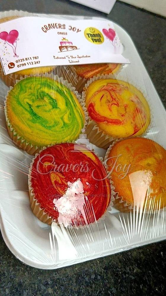 Rainbow marble muffins by Cravers Joy Cakes, Juja