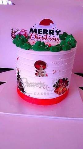 Merry Christmas Santa-hat cake by Cravers Joy Cakes